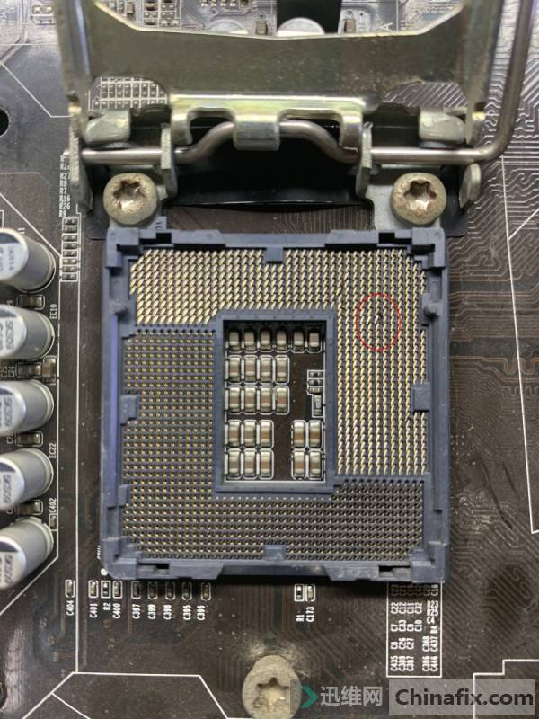 Repair of broken CPU pin of Gigabyte B75 mainboard - ChinaFix